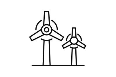 Wind power plant icon, outline style