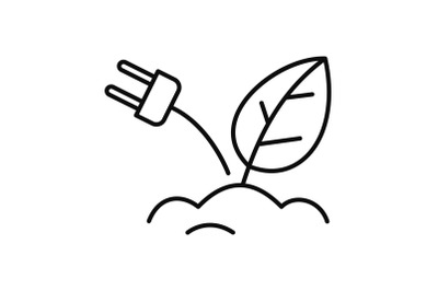 Eco plug energy icon, outline style