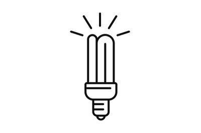 Save energy bulb icon, outline style