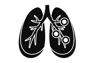 Bronchitis lungs icon, simple style