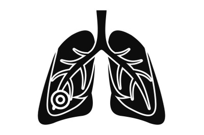 Pneumonia lungs icon, simple style