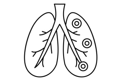 Bronchitis lungs icon, outline style