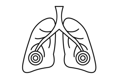 Pneumonia lungs icon, outline style