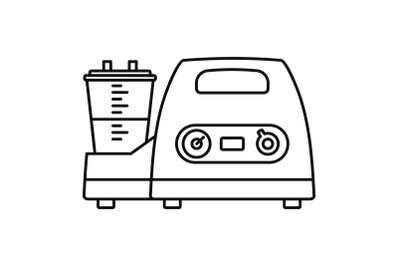 Medical lung device icon, outline style