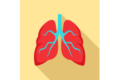 Tuberculosis lungs icon, flat style