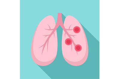 Bronchitis lungs icon, flat style