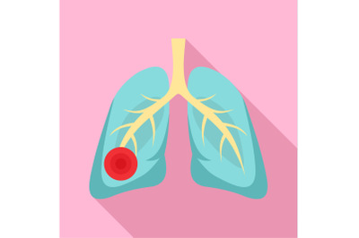 Pneumonia lungs icon, flat style