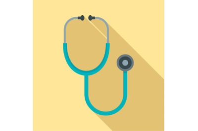 Stethoscope icon, flat style