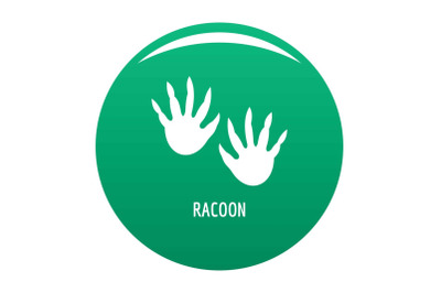 Racoon step icon vector green