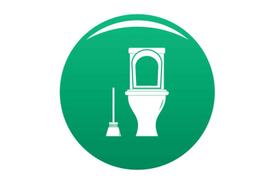 Cleaning toilet icon vector green