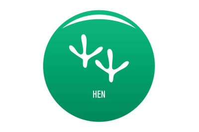 Hen step icon vector green