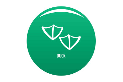 Duck step icon vector green