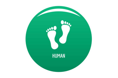Human step icon vector green
