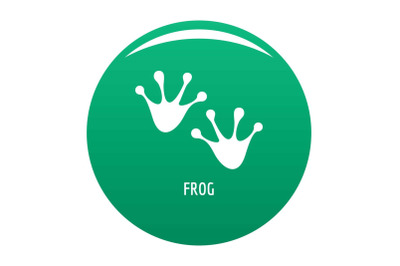 Frog step icon vector green