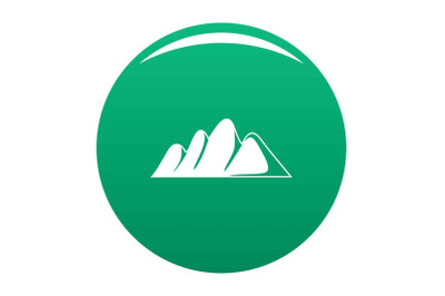 Europe mountain icon vector green