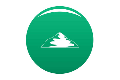 Asian mountain icon vector green