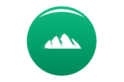 Large mountain icon vector green