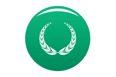 Crown wreath icon vector green