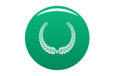 Leader wreath icon vector green
