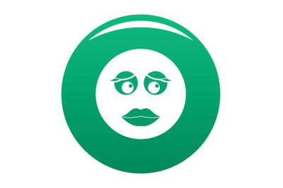 Girl smile icon vector green