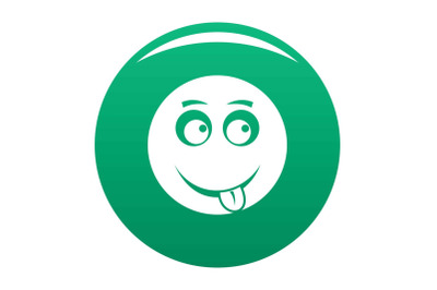Smile icon vector green