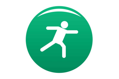 Stick figure stickman icon vector green