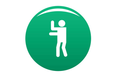 Stick figure stickman icon vector green