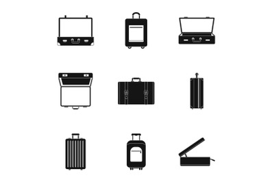 Tourism bag icon set, simple style