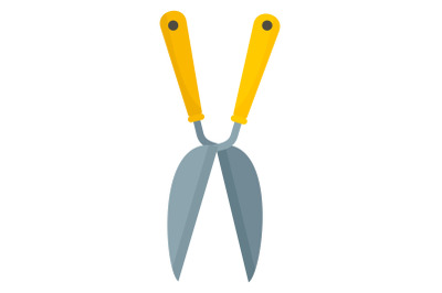 Garden scissors icon, flat style