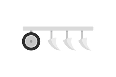 Tractor plow icon, flat style