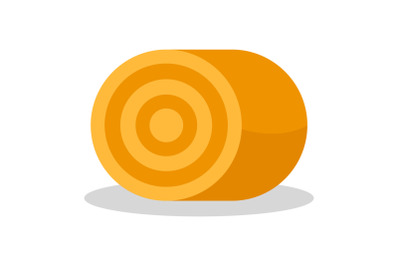 Farm yellow grass stack icon, flat style