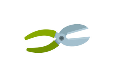 Plant scissors icon, flat style