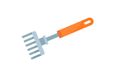 Plant hand rake icon, flat style