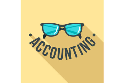 Glass accounting logo, flat style