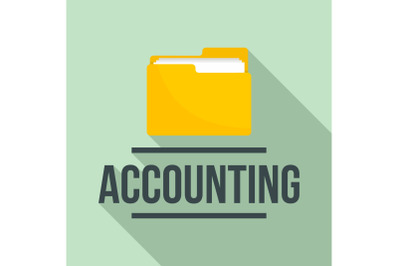Accounting folder logo, flat style