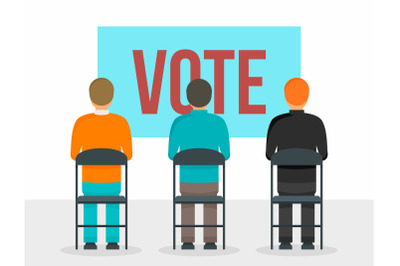 Vote people concept background, flat style