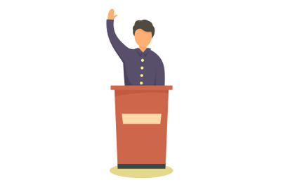 Political candidate icon, flat style