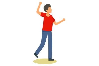 Man at meeting icon, flat style