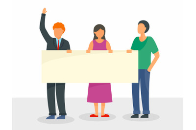 People at election meeting concept background, flat style