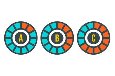 Circle graph chart icon, flat style