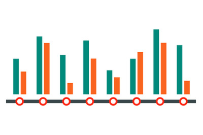 Diagram column icon, flat style