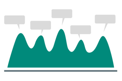 Wave chart icon, flat style