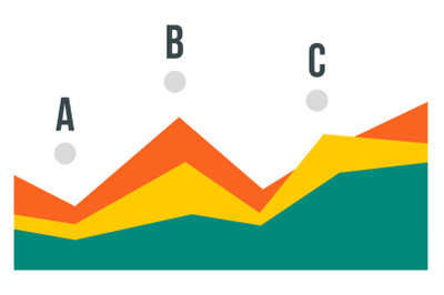 Point chart icon, flat style