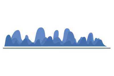 Wave diagram icon, flat style