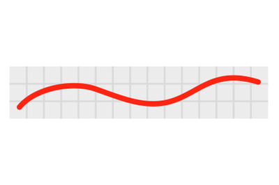 Red linear graph chart icon, flat style
