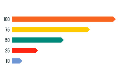 Colorful graph bar icon, flat style