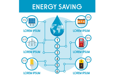 Energy saving infographic, flat style