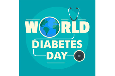 World diabetes day concept background, flat style