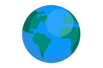 Earth globe icon, flat style