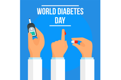Global diabetes day concept background, flat style